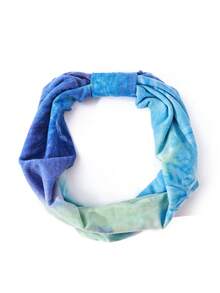 1件多色印花扎染中結束腰帶頭帶,適用於女性日常使用 - 彩色 - 查看 6