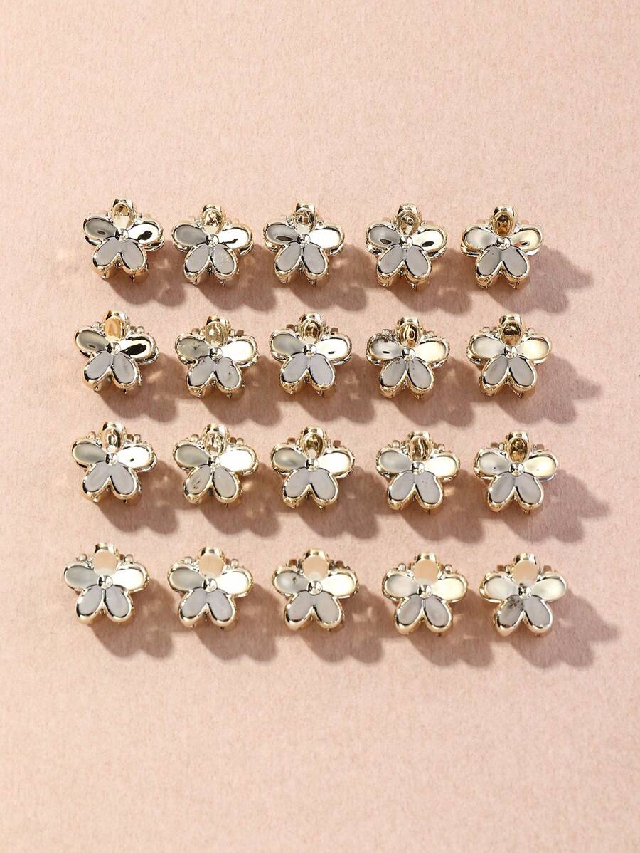 20pcs Children's Cute Gold Mini Flower Hair Clips, Perfect Gift For Daughter - Yellow - View 1