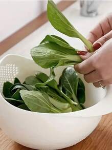 1/2/3入組帶濾網的草莓洗飯碗 - 有效清潔小顆粒和廚房工具 - 藍色 - 查看 4