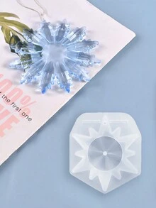 1入組自製水晶環氧樹脂模具,用於製作雪花吊飾和項鍊裝飾,高鏡面硅膠模具適用於女性日常佩戴 - 無色 - 查看 2