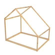 Full Size Low Floor Bed Tent Bed Wooden Bed Frame for Kids and Toddlers House Shaped Daybed - Tự nhiên - Xem 3