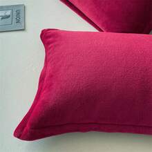 1 对法兰绒枕套，超柔软毛绒枕套，冬季适用，牛奶毛绒