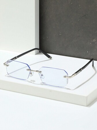 1 st Metall Ramlös fyrkantig dekor Anti-Blue-Ray glasögon för män Klara glasögon tillbehör