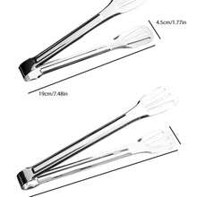 1入組加厚304不銹鋼食品夾,適用於麵包、燒烤、蛋糕等食品