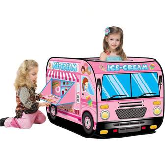 1 Pc Kids Play Tent, Installation-Free Kids Play Tent Toys For Girl,Ice Cream Truck Pop Up Play Tent With 3 Openings, Xmas Gift Carry Bag, Pink Pretend Playhouse For Kids Indoor And Outdoor Fun, Birthday Gifts,Tent,Kids Tent,Tent For Kids