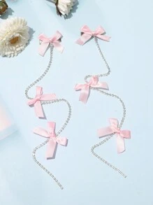 2pcs Ballet & Bohemian Style Faux Flower Crystal Hairpin Hair Clips Claw Clips Hair Claws Hair Slide Hair Barrettes