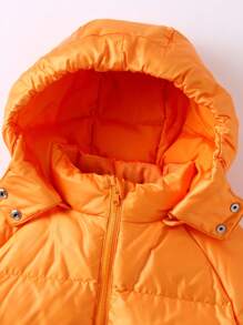 Annil Boys' Winter Warm And Thick Casual Mid Length Down Jacket Orange