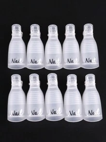 10入組透明指甲油卸除夾,塑料可重複使用的卸甲夾,適用於移除壓克力指甲,凝膠指甲和uv凝膠指甲油的卸除裝置 - 無色 - 查看 5