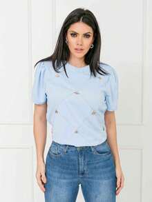 Women Tops - 藍色 - 查看 5