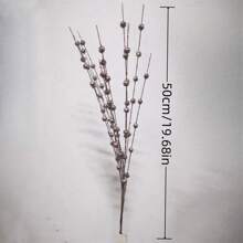 5 pezzi, steli decorativi di bacche finte con glitter, bastoncini decorativi con perline, ramoscelli con glitter, accessori, rametti, vaso piccolo, adatti per vacanze, matrimoni, feste, decorazioni per stanza, decorazione estetica, decorazione da giardino, decorazione per la casa, decorazione tavola, centrotavola, fiori artificiali, fiori in plastica - Argento - Visualizzare 5