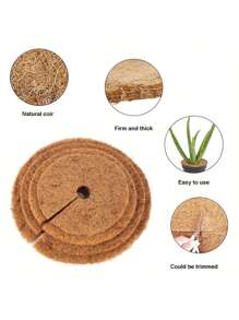 1pack, Natural Coconut Fiber Tree Mulch Mat Cover Protector 7.87/11.81/13.78/15.75inch Flower Pot Disc Pad Weed Control Warm Moisture Cushion, Creative Pots, Super Beautiful Flower Pot, Indoor Outdoor Home Decor Garden Patio - Brown - View 5