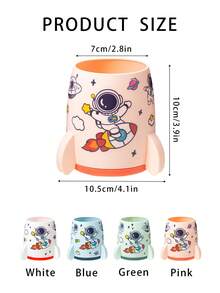 1入組火箭飛船造型筆筒,創意學生文具套裝,包含貼紙 - 藍色 - 查看 5