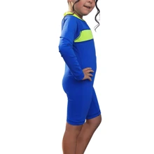 Traje De Baño Niños, Buzo, Manga Larga, Cierre Frente. - Celeste - Ver 2