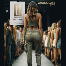 Push Up Chocolate Jeans - Army Green - View 3