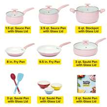 new Ceramic Titanium-Reinforced Cookware Set, Pink, 16 Piece - one-size - View 9