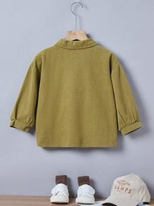 男童秋季雙口袋休閒襯衫