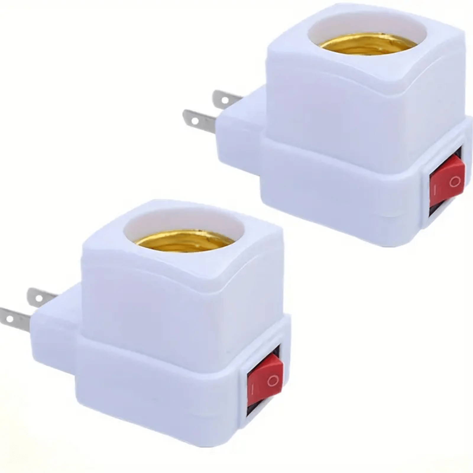 10Pack E26/E27 Socket Extension Adapter With Switch, Plugin Light
