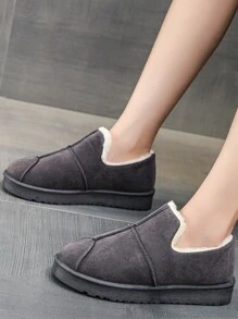 Women 2024 Winter Slip-On Short Tube Snow Boots With Thermal Lined, Warm Snow Boots - Grey - View 4