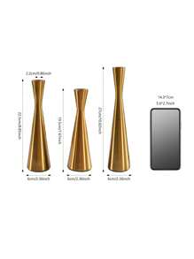 1 Bộ Của 3 Màu đồng Sang trọng Giá Đỡ Nến Lãng mạn Nhà  Trang trí , Thích hợp Đối với Bữa tối Những cái bàn Và Giáng sinh Trưng bày - Đồng - Xem 6