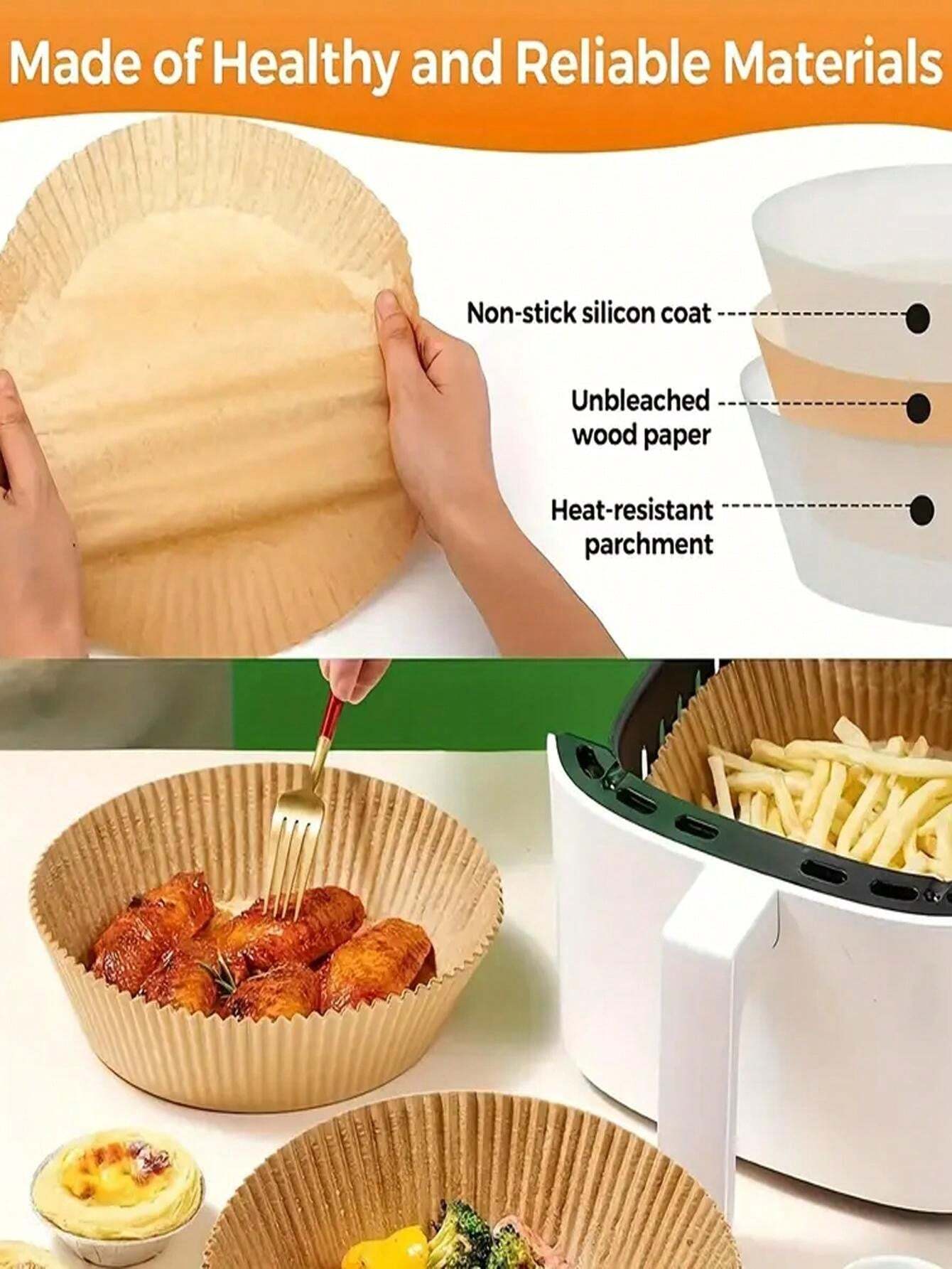 125pcs Air Fryer Parchment Paper, GreaseProof Liners For OilFree