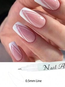 2支装黑白美甲马克笔，防水美甲涂鸦笔，可绘制抽象线条和精致花卉图案，美甲工具，美甲涂鸦笔，美甲用品 - 彩色 - 查看 3