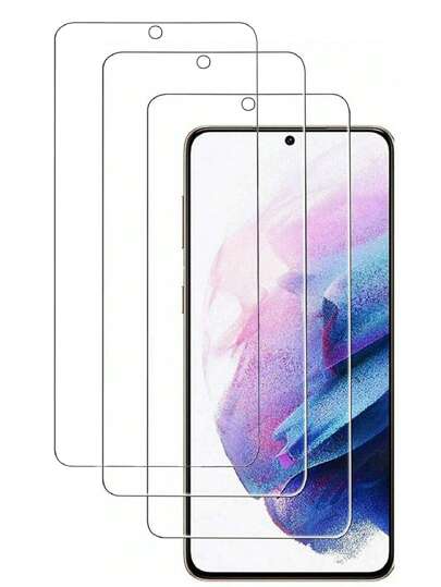 3pcs High Definition High Aluminum Glass Screen Protector For Samsung, Anti-Static, Anti-Shatter, Anti-Oil, White Edge Upgraded Shatterproof, Anti-Fingerprint, Fully Transparent, Ultrathin Protective Film For Samsung, High Light Transmittance, High Definition Display, Sensitive Touch, Smooth Feel, Ultrathin Design, Phone Accessories Film For Samsung, Precise Fit, Easy Installation, Phone Protector For Samsung - Thicker Shatterproof Protection, Hard Packaging