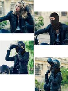 1pc Windproof Breathable Ski Mask Balaclava Headwear Motorcycle Thermal Face Mask Bandanas(Black) - Black - View 7