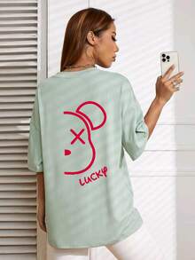 Plus Size T-shirts - màu xanh lá - Xem 2