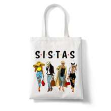 女士手提袋,帆布提包,適合日常通勤和購物 - 白色 - 查看 2