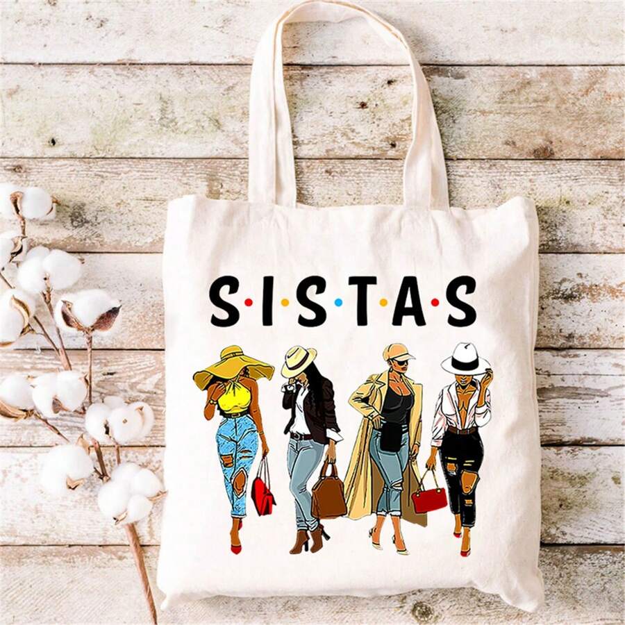 女士手提袋,帆布提包,適合日常通勤和購物 - 白色 - 查看 1