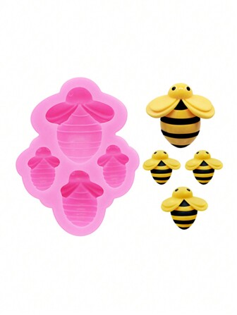 1pc Pink Liquid Silicone Mold For Bees, Suitable For Making Resin Bee Pendant, Earring, Keychain Charms, DIY Jewelry Accessories