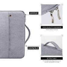 UOZL 1 件笔记本电脑包 13.0-15.6 英寸带手柄公文包笔记本电脑包手提包防水、防震、防刮、柔软衬里加垫适用于商务休闲日常通勤手提包平板电脑内胆包教室笔记本电脑包教室包教师收纳包教室整理包 - 灰色 - 查看 6