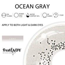 FRESH LADY Ocean Gray Colored Contact Lenses 1 Year Disposable - Light Grey - View 5