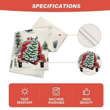 1pc Winter New Christmas Tree Linen Table Runner 13*72inch Home Party Indoor/outdoor Xmas Dining Decor - 1 piece Christmas tree table runner - View 5