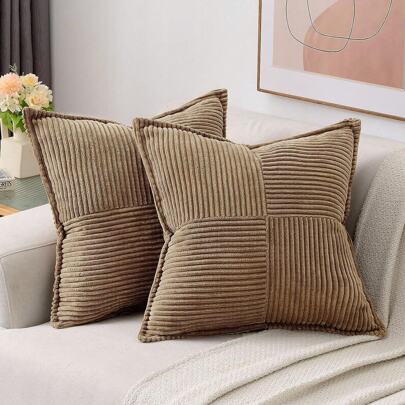 1pc Plain Cushion Cover Without Filler,corduroy pillowcase for sofa, home decoration
