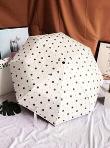 1把自動黑白圓點折疊傘,創意防紫外線防雨傘適用於男女,時尚經典單按開關 - 波點雨傘 - 查看 6