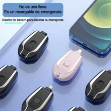 Power Bank Llavero Cargador De Emergencia Tipo C Lightning - TIPO C/NEGRO - Ver 3
