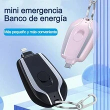 Power Bank Llavero Cargador De Emergencia Tipo C Lightning - TIPO C/NEGRO - Ver 2