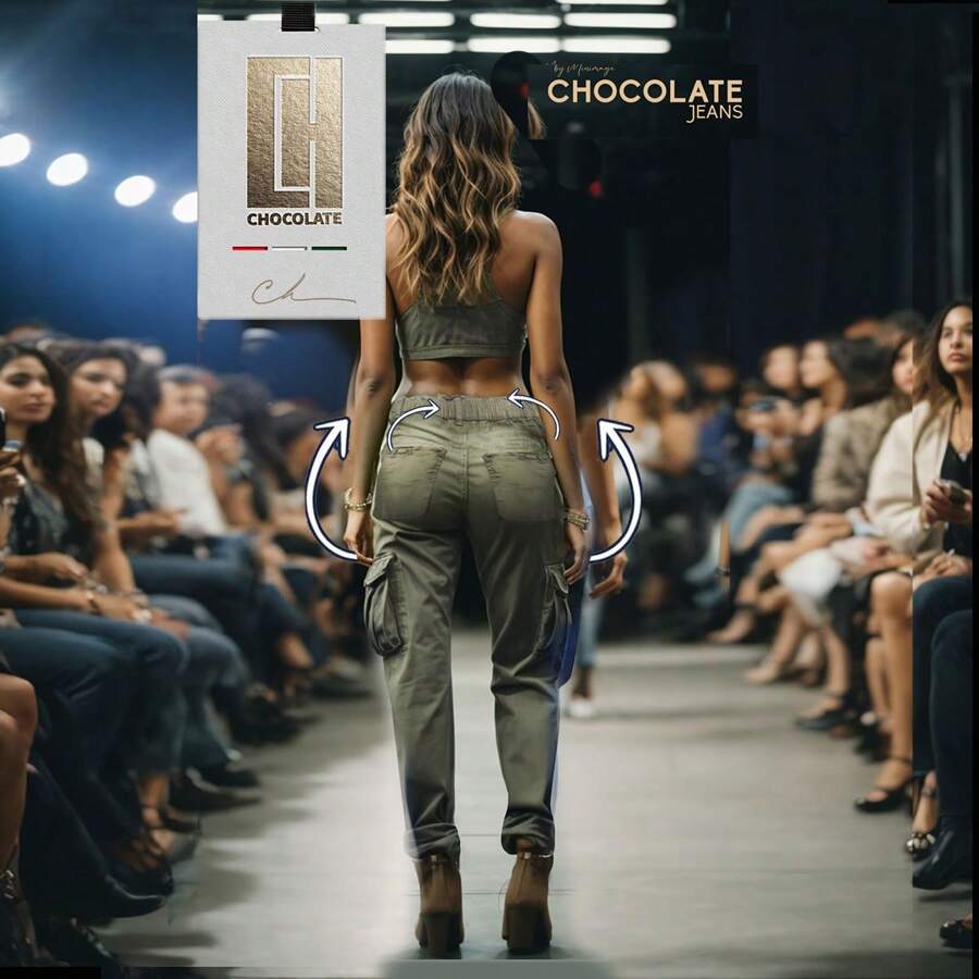 Push Up Chocolate Jeans - Army Green - View 1
