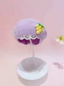 1頂紫色女孩葡萄裝飾貝雷帽 - 紫色 - 查看 5