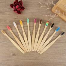 10 chiếc Kleurrijke Tandenborstel Natuurlijke Bamboe Tandenborstel Set Zachte Haren Houtskool Tanden Bamboe Tandenborstels Nha khoa Chăm sóc răng miệng Trang trí phòng tắm tại nhà Trở lại trường học - Nhiều màu - Xem 4