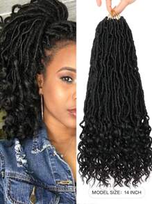 New Faux Locs Crochet Hair, Long Soft Locs Crochet Braids Hair With Curly Ends, Natural Black Synthetic Bohemian Locs Braiding Hair Extensions For Christmas Gifts (12 Strands/Pack 1B#) - Black - View 7