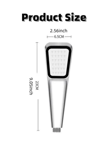 High-Pressure Boosting Showerhead, G1/2" Standard Interface, 300 Holes, Handheld Showerhead, Thickened ABS Material, Explosion-Proof Design - Silver - View 9