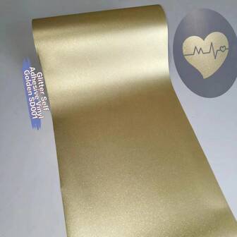 1 Sheet  Golden Glitter Permanent Self Adhesive Vinyl Sheet