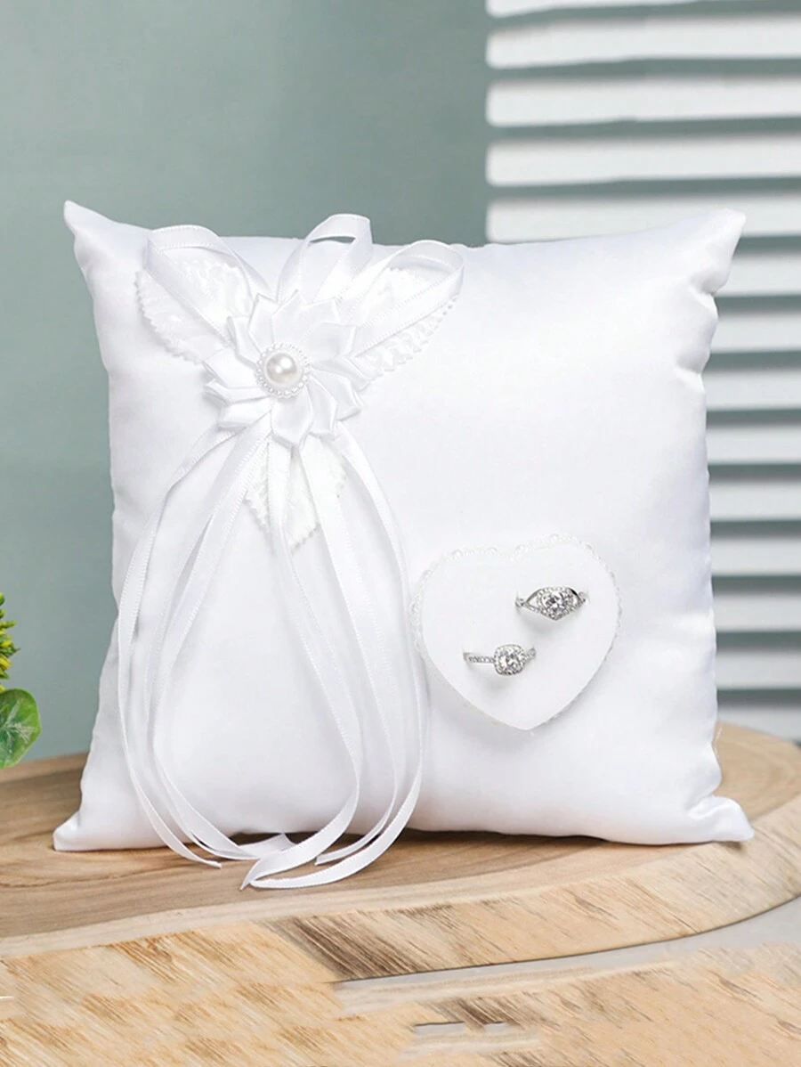 1 Cojín De Boda Para Anillos - Blanco - Ver 1