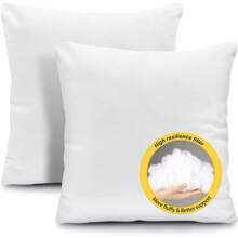 26x26 Inches Throw Pillow Inserts Set of 2, White Polyester Indoor Decorative Euro Pillow Inserts, Square Form Pillow Stuffer for Bed Couch Car - 均碼 - 查看 1