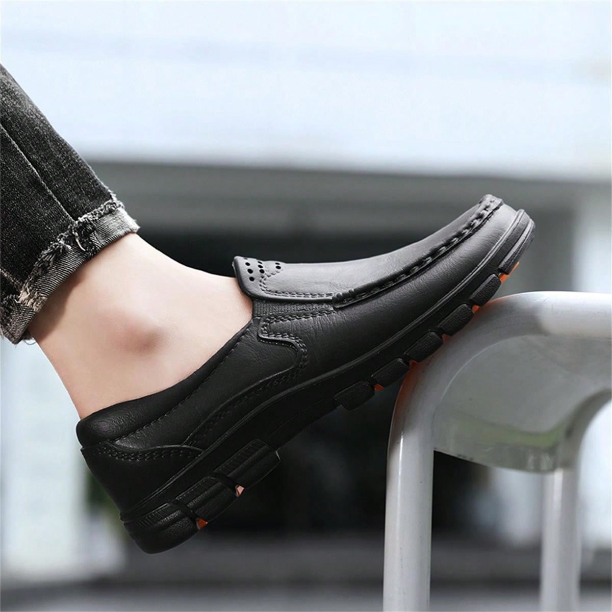 Men's Slipon Driving Shoes, Nonslip Chef Shoes For All Seasons
