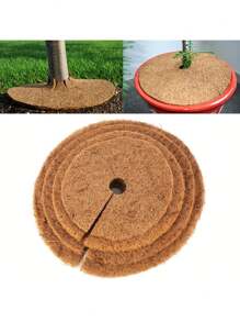 1pack, Natural Coconut Fiber Tree Mulch Mat Cover Protector 7.87/11.81/13.78/15.75inch Flower Pot Disc Pad Weed Control Warm Moisture Cushion, Creative Pots, Super Beautiful Flower Pot, Indoor Outdoor Home Decor Garden Patio - Brown - View 2