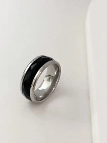 Bague À Facettes Simple En Blocs De Couleurs
