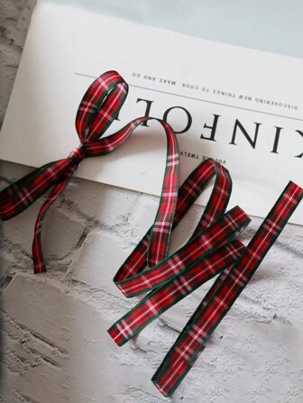 5 Yards/10 Yards Grid Pattern Ribbon With Silk Band For Hair Decoration, Diy Gift Box Packaging Ribbon, Handmade Woven Belt Valentine Day